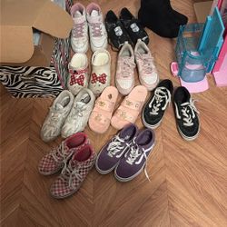 10 Pairs Of Girls Shoes Size 4-4.5, 5 