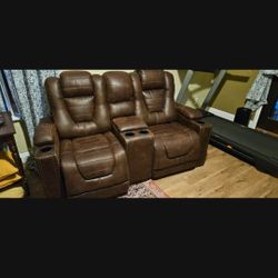 Leather Reclining Entertainment Couches