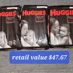 Huggies Special Delivery Lot Of 3 (Size 2,2,3)