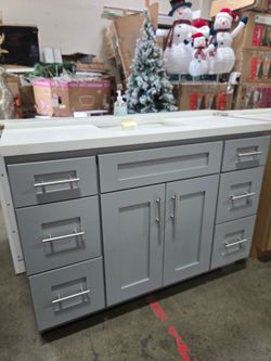 Beautiful 48" gray saker bathroom Vanity