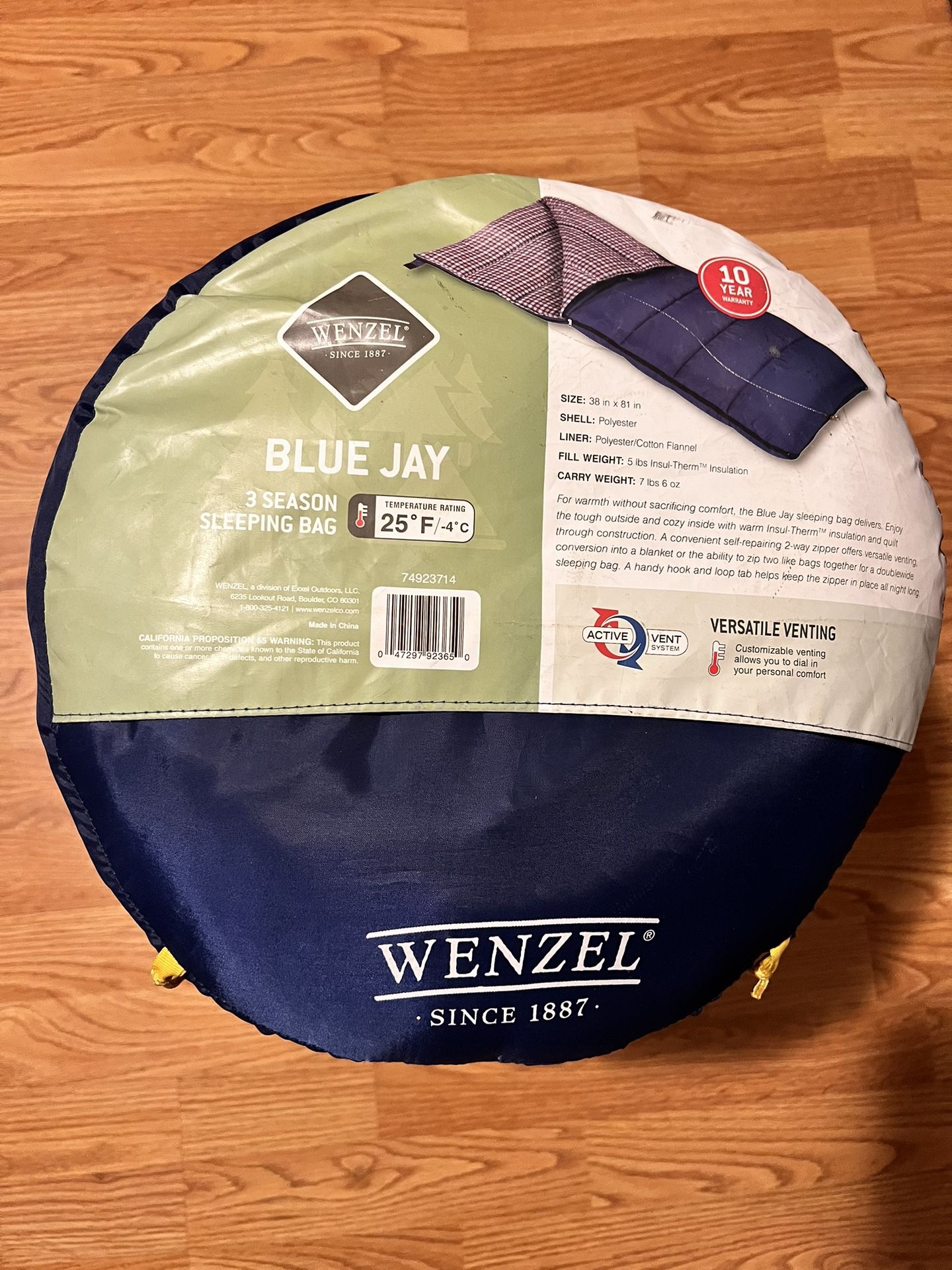 Wenzel Blue Jay 25F Sleeping Bag -Like New