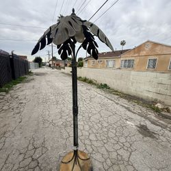 Copper Palm Tree Floor Lamp for Indoor / Outdoor Decor