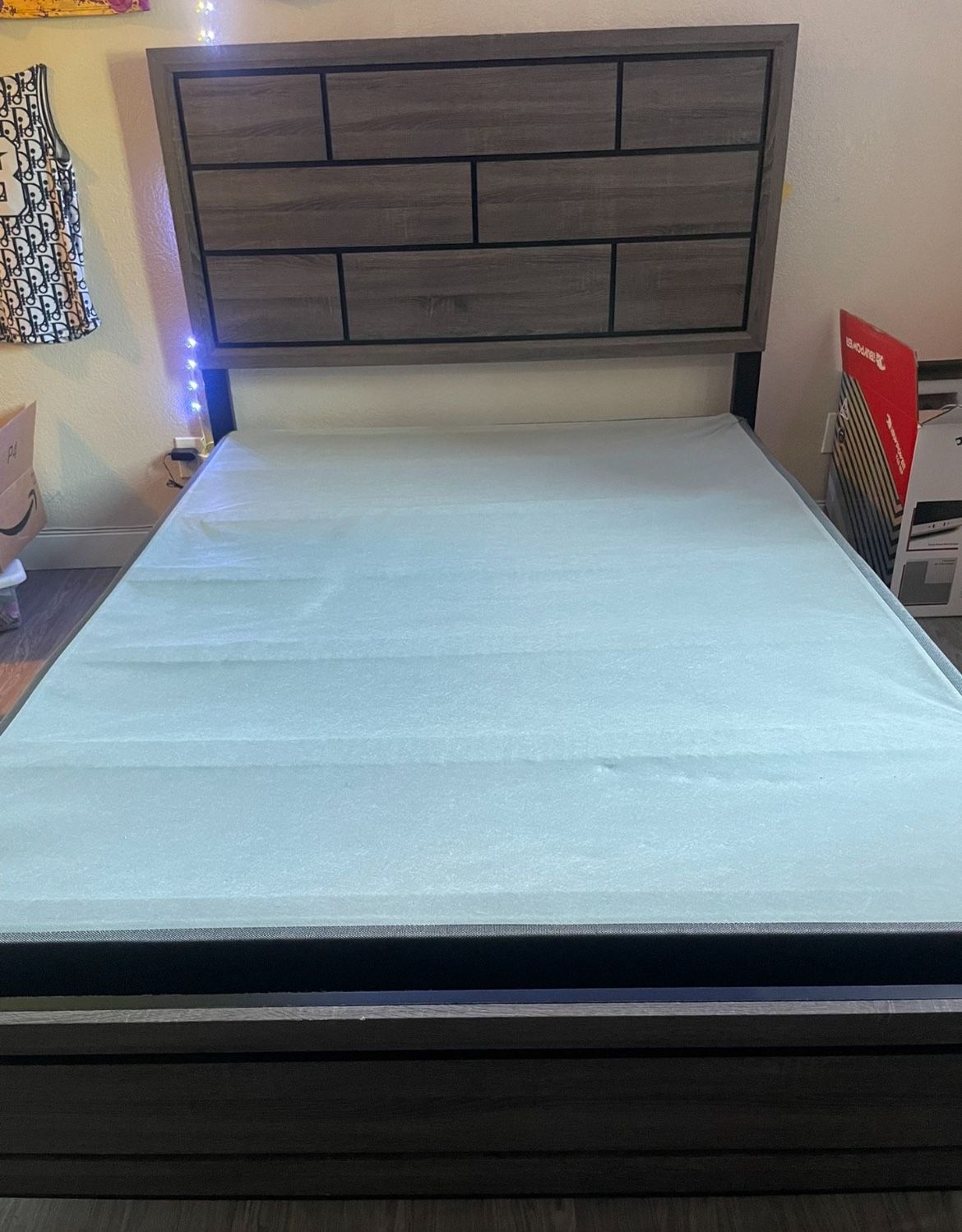 Grey & black bed frame 