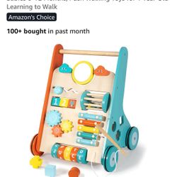 BAUTIA Wooden Baby Walker, Montessori Walker for Babies 6-12 Months, Push Walking Toys for 1 Year Old Learning to Walk