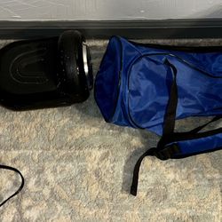 Black EUC Hoverboard and Blue Carrying Case