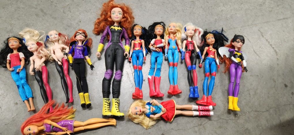 Mattel DC Super Hero Girls 12" Dolls Lot Heroes Wonder Woman Harley Quinn,