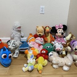 Disney Plushie’s Almos All Are Disney Brand Sell Separate Or For Lot 