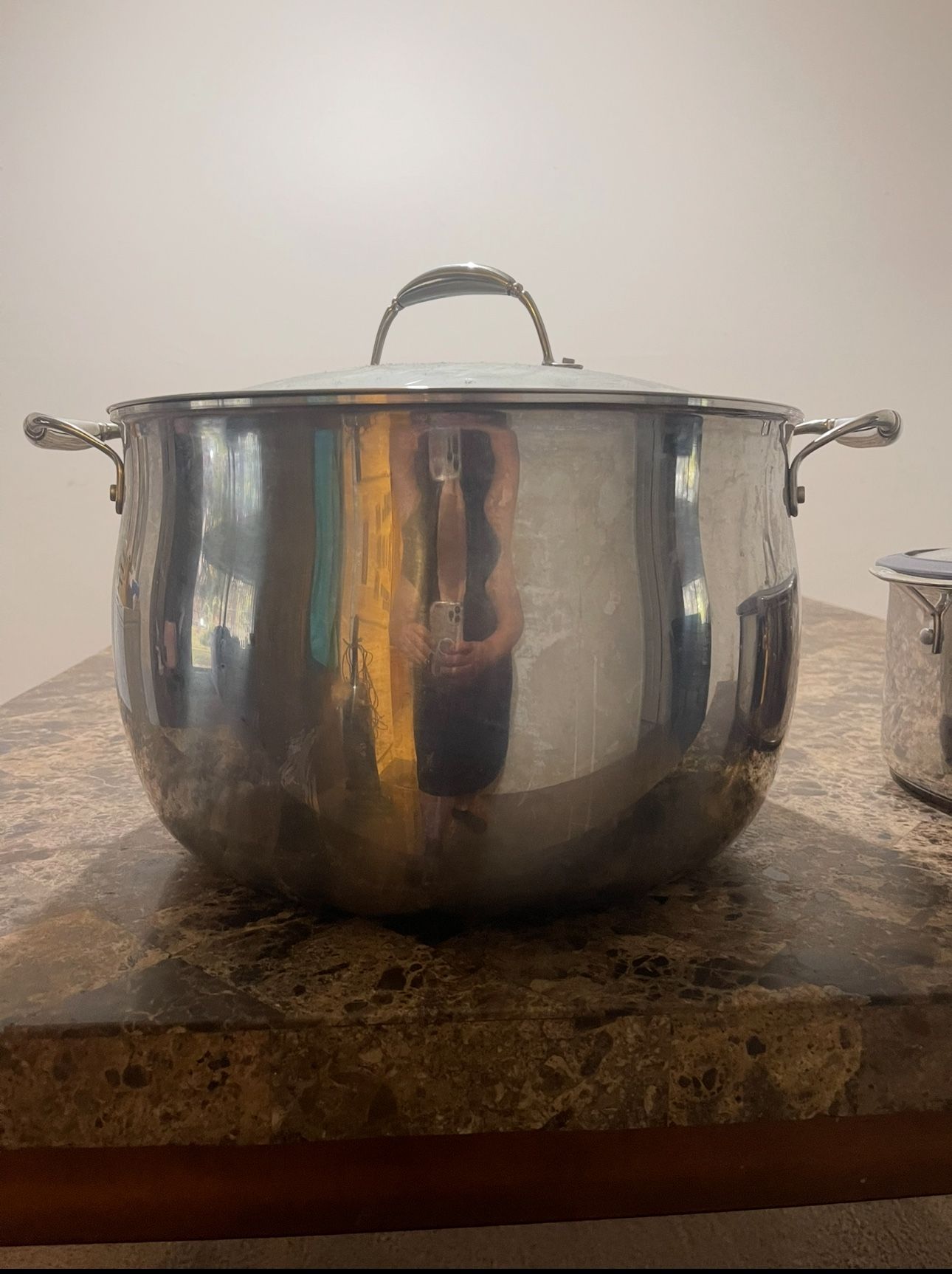 Princess House 22 QT Stainless Steel Stock Pot & 9 QT Stainless Steel Pot w/Straining Lid