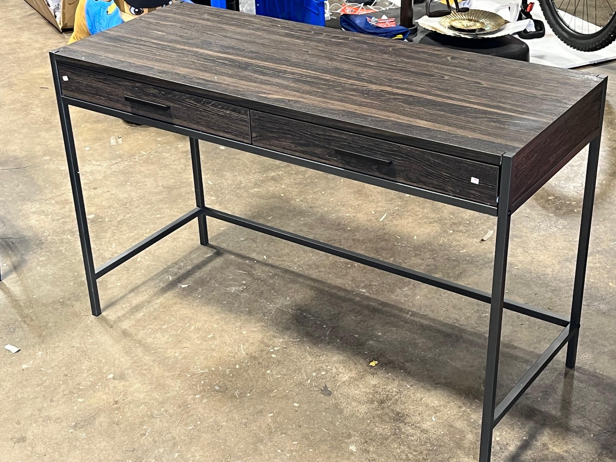 Caffoz 48" Writing Desk | Study Computer Desk | Brown Mahogany | Laptop PC Table Workstation with 2 Drawers for Home Office | Storage Space Saver