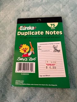 Eureka Suzy's Zoo Duplicate Notes 75 Forms