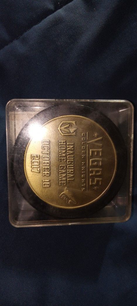 Bronze Las Vegas Golden Knight's Annugural Collector Puck With Game Ticket Deal