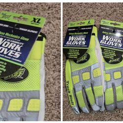 BRAND NEW! Truck's Stuff Deluxe Mechanic Gloves Hi-Visibility