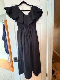 Black Ruffle Midi Dress
