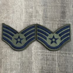 New Vintage USAF Air Force Large SSgt E-5 BDU Military Rank Patches