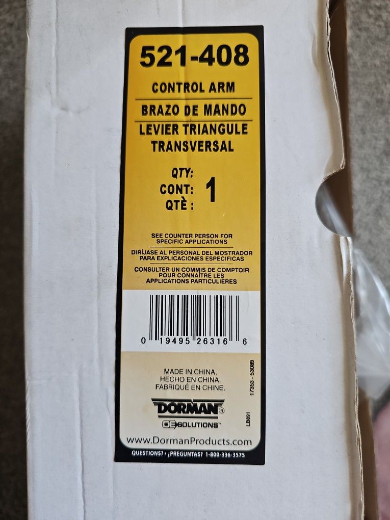 DORMAN SUSPENTION CONTROL ARM NEW