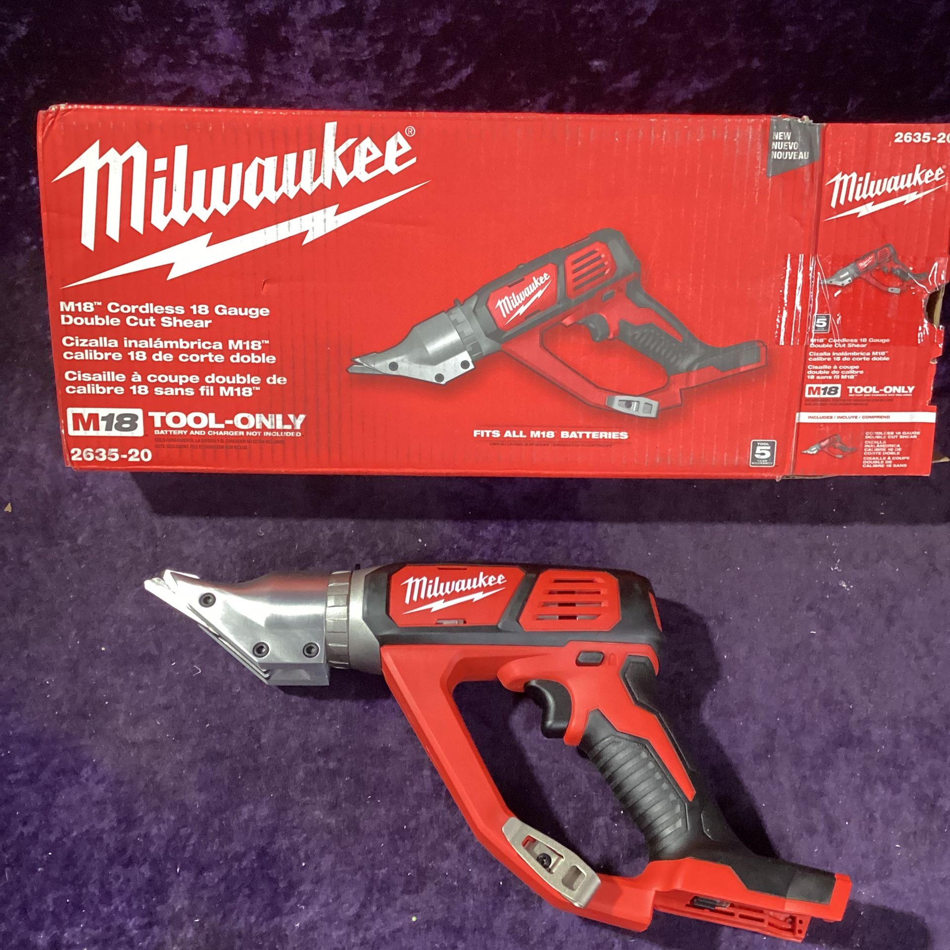 🧰🛠Milwaukee M18 Cordless 18-Gauge Double Cut Metal Shear-NEW!(Tool-Only)-$185!🧰ðŸ›