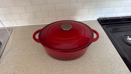 Crofton Red Enameled Cast Iron Dutch Oven