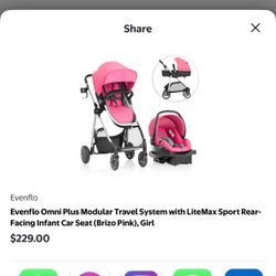 Evenflo Omni Plus Car Seat/ Stroller/bassinet  Combo 
