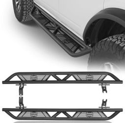 Ford Bronco Nerf Bars Side Steps Running Boards (21-26 4 Door Models) - Hooke Road SKU: HE.8903-S