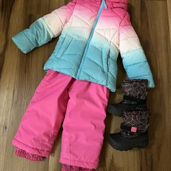 snow suit and boots