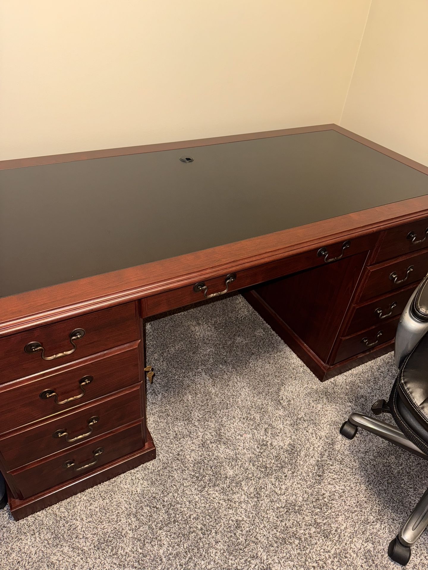 Desk, File Cabinet And Chair