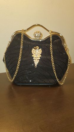 Black evening bag.