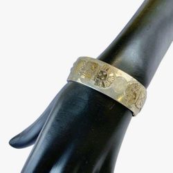 FREE SHIPPING! RICH REEVES NAVAJO SILVER & 10K GOLD ACCENT KACHINA DANCERS CUFF BRACELET 6.25-6.5”  