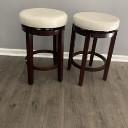 Rotary Bar Height 25” Teak Wood With Leather Cushion New