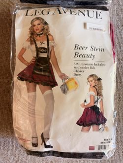 Leg Avenue Beer Stein Beauty 3PC Costume, L (Style 83847)