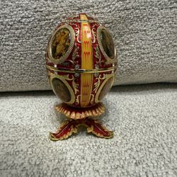 Vintage Egg with Holy Visitar › Family Catholic Red Gold...