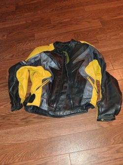 JOE ROCKET MENS LEATHER PADDED MOTORCYCLE JACKET. M/L
