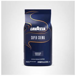 Lavazza Super Crema Whole Bean Coffee, Medium Espresso Roast, Arabica and Robusta Blend, 2.2 lb Bag