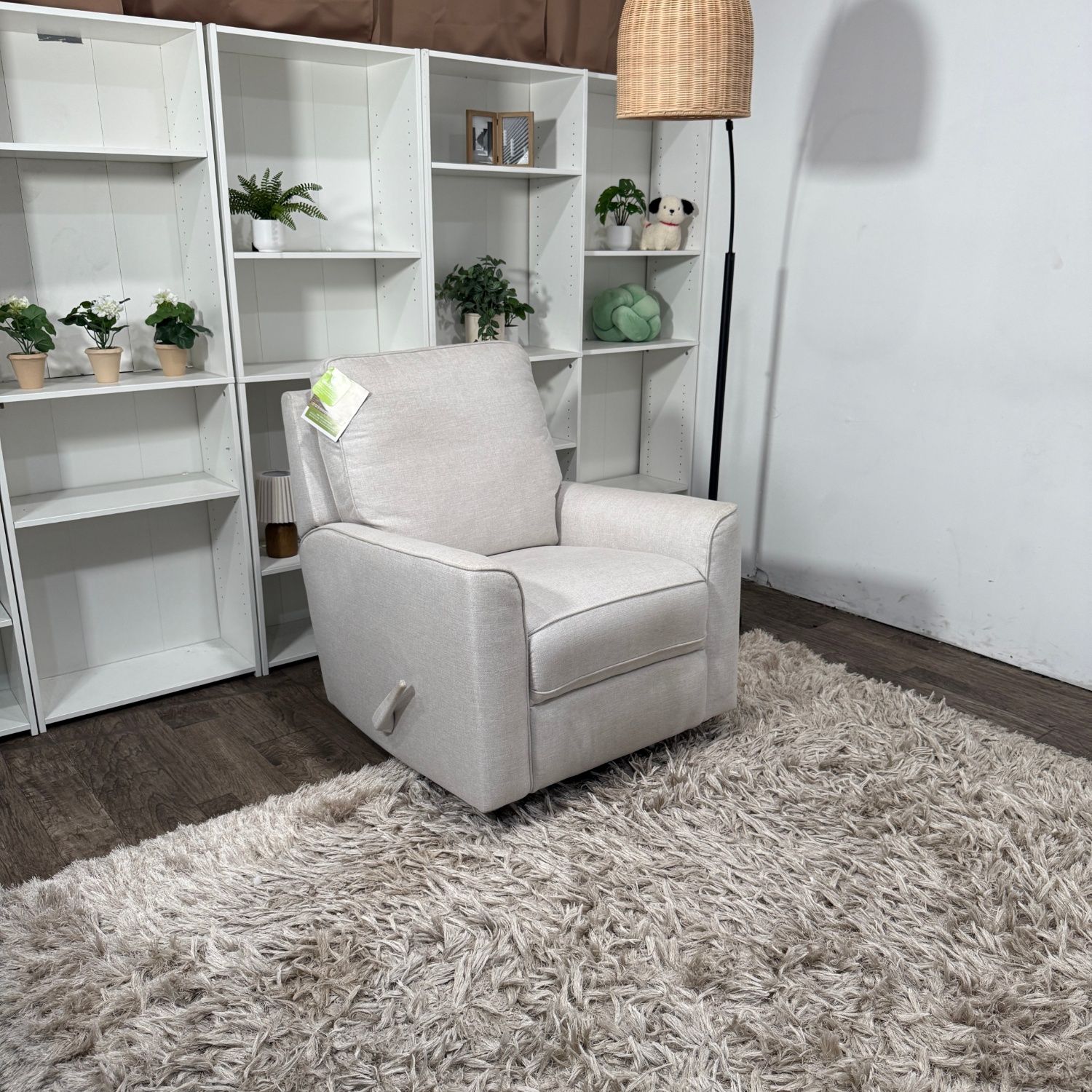 White Fabric Swivel Recliner Chair! Delivery Available!