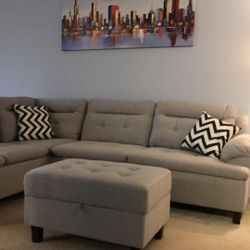 Brand New Sectional Sofa Couch With Ottoman 