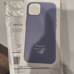iPhone 13 (not Pro) Leather Case Purple