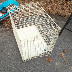 white dog crate