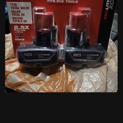 New Milwaukee M12 XC4.0 Batteries 2 Pack