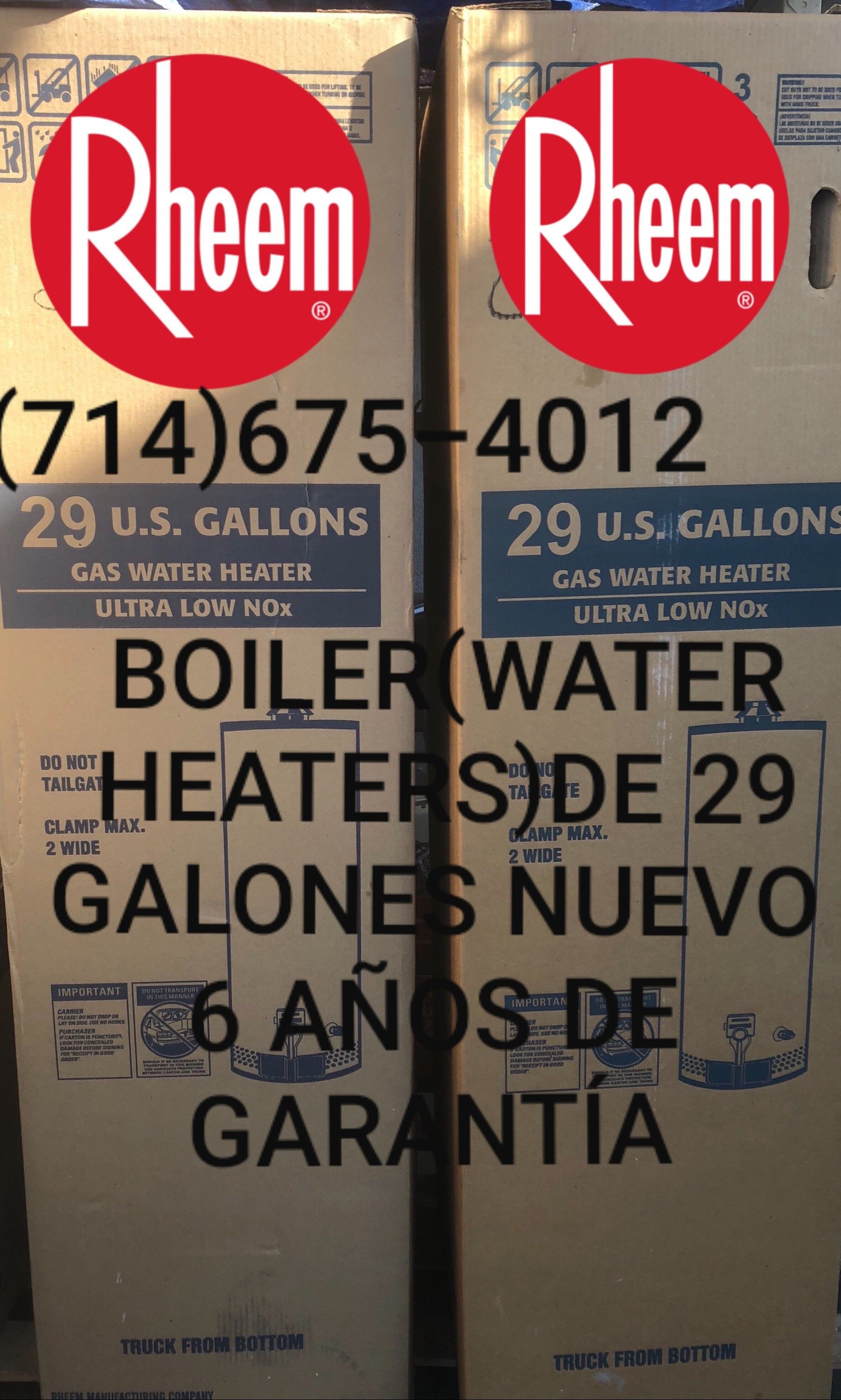 BOILER(WATER HEATERS)DE 29/30 GALONES NUEVO DE LA MARCA RHEEM!!!!!