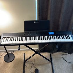 Williams legato 3 full 88 key piano keyboard with pedal and stand