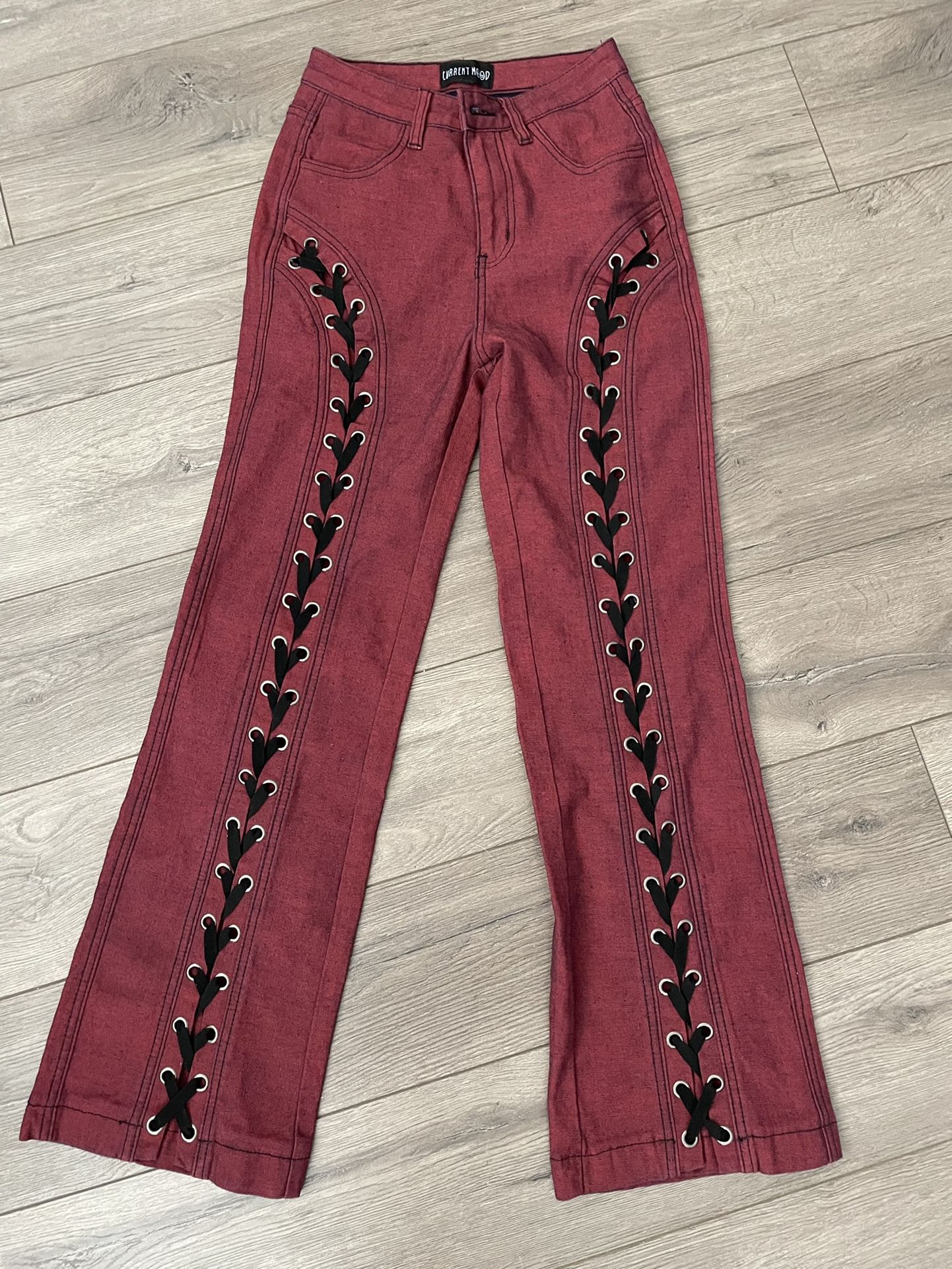 Lace Up Jeans