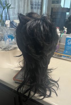 Long Soft Shaggy Layered Black Wig Classic Cap Full Synthetic Wigs