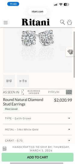 Real natural diamond earrings