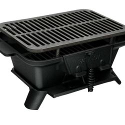 Heavy Duty Cast Iron Charcoal Grill Tabletop BBQ Grill Stove for Camping Picnic