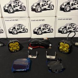 SCL 3 Inch LED Side Lights Pair with Wiring Harness