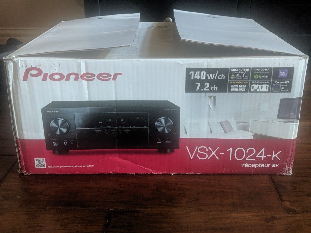 Pioneer Vsx-1024-k 7.2-ch 4k Ultra HD 3d A/v Home Theater Network Receiver