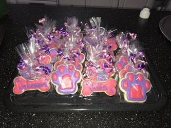 Pink paw patrol cookies