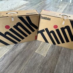 TWO Lenovo ThinkVision T24i-30 23.8" FHD IPS LED Monitor - Raven Black