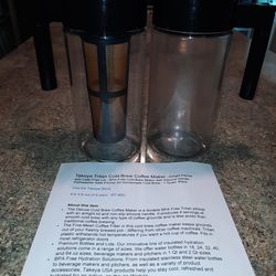 Takeya tritan cold brew coffee maker with 2 carafe- 1qt