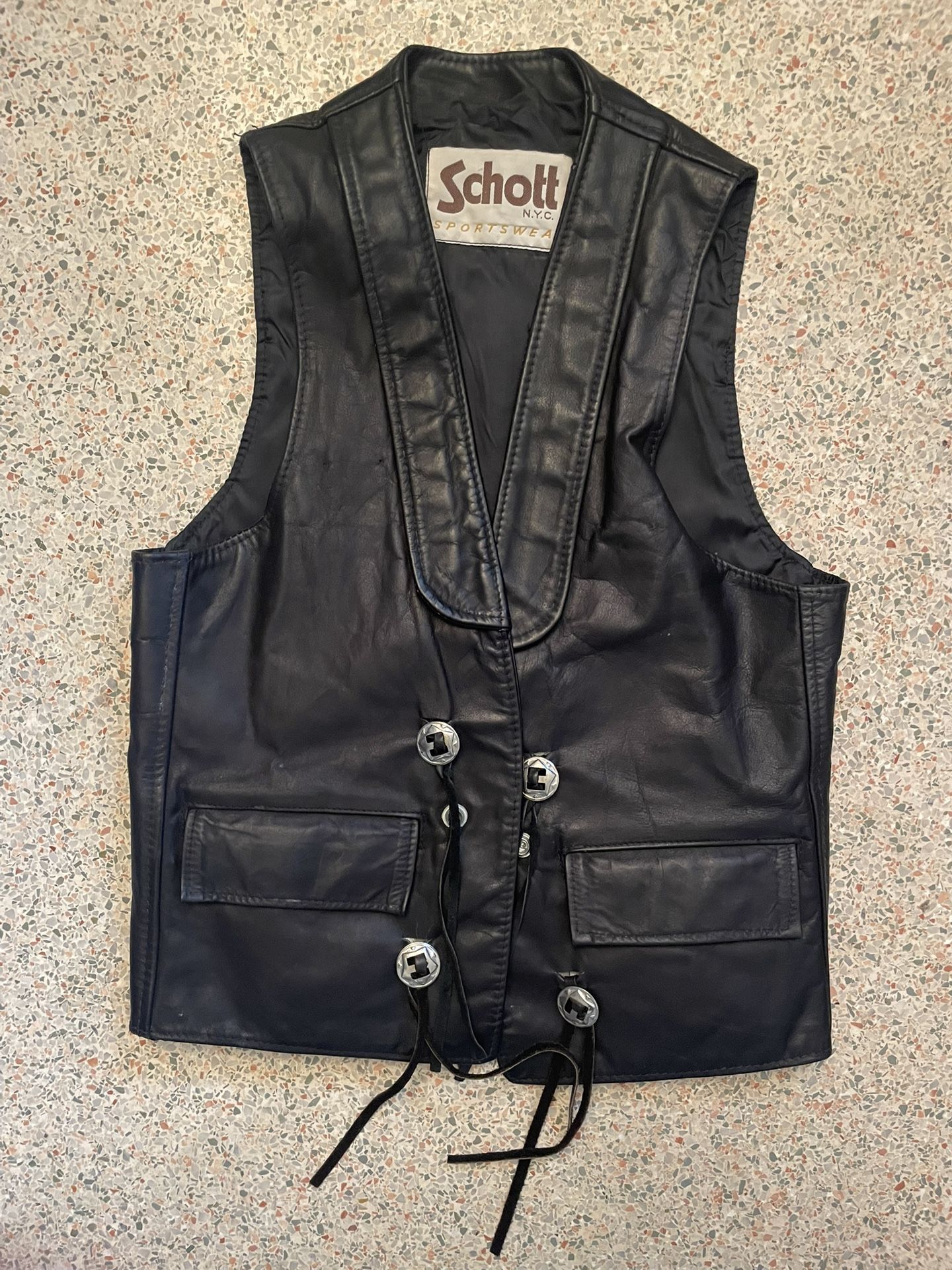 Vintage SCHOTT Leather Vest Women’s S/M