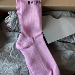 Balenciaga Pink Logo Socks Unisex New 